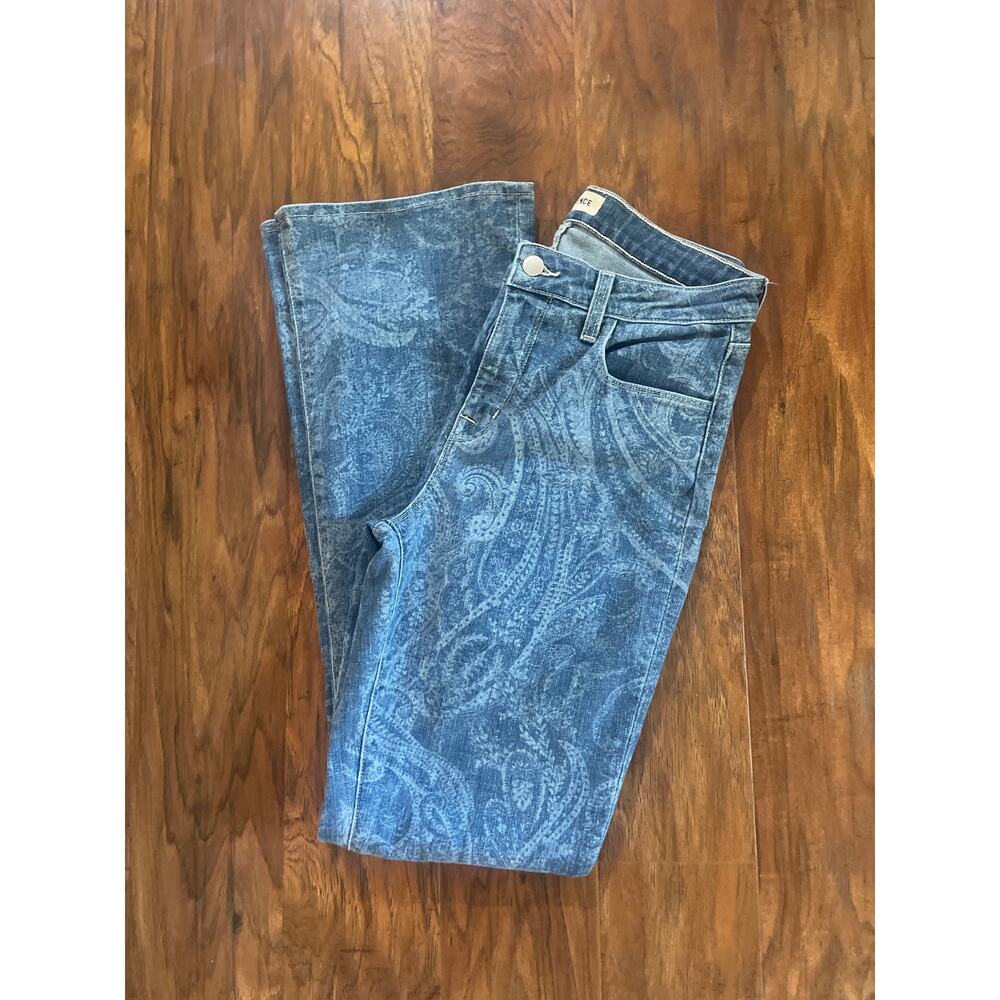 L’AGENCE Stassi High Rise Jeans Paisley Laser Sz 28 6 Baby Bootcut 31 in Inseam - Picture 3 of 12